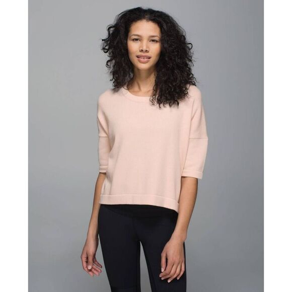 Lululemon Bhakti Reality Short Sleeve Butter Pink / Heathered Angel Wing Sz 10 - Picture 1 of 4